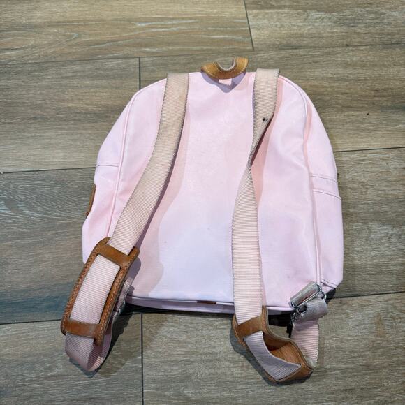 Jon Hart Coated full size Canvas Backpack Pink Leather - Picture 8 of 9